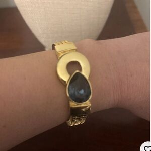 Vintage Givenchy Gold and Blue Teardrop Bracelet